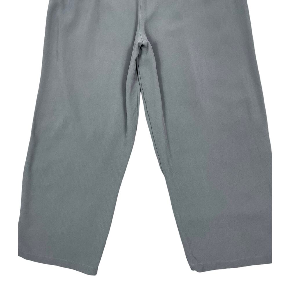 Eileen Fisher 100% Silk Pants Gray Large Lightweight Laganlook Beach Resort - Picture 14 of 16